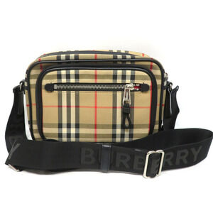 Burberry Shoulder Bag Beige Black Check Pattern